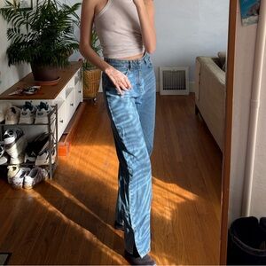 Nasty Gal Collection Blue Straight Leg Jeans, Tall